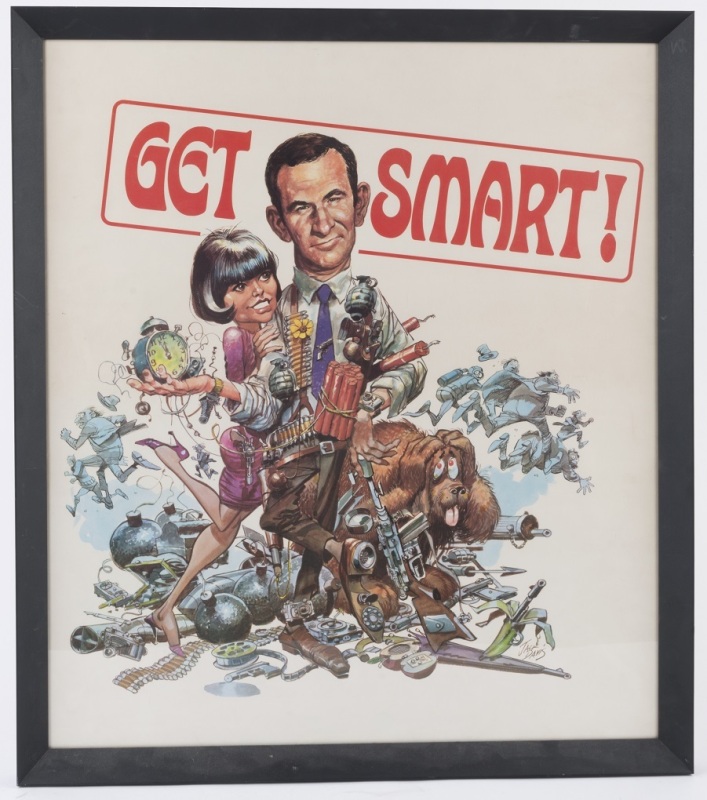 GET SMART poster by Jack Davis, framed & glazed, overall 65 x 57cm.