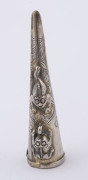 Five antique Chinese silver fingernail guards, Qing Dynasty, 19th century, the largest 8.5cm long, 38 grams total - 3