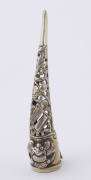 Five antique Chinese silver fingernail guards, Qing Dynasty, 19th century, the largest 8.5cm long, 38 grams total - 5