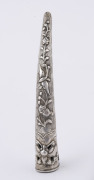 Five antique Chinese silver fingernail guards, Qing Dynasty, 19th century, the largest 8.5cm long, 38 grams total - 6