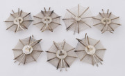 Set of 12 Chinese silver place name holders in the form of spiders in webs, early 20th century, 5.5cm high, 180 grams total - 5