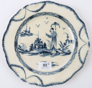 LIVERPOOL "Long Eliza" antique English creamware plates, circa 1780, (2 items), ​24.5cm diameter - 2