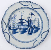 LIVERPOOL "Long Eliza" antique English creamware plates, circa 1780, (2 items), ​24.5cm diameter - 4
