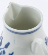 DR. WALL WORCESTER antique English porcelain sparrow beak jug, circa 1765, blue crescent mark to base, 10.5cm high - 6