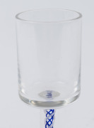 A Georgian liqueur glass with blue and white double air twist stem, 18th century, 15cm high - 2