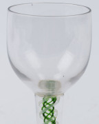 A Georgian glass with green double air twist stem, 18th century, ​14.5cm high - 2