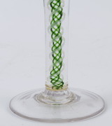 A Georgian glass with green double air twist stem, 18th century, ​14.5cm high - 3