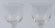 A pair of Georgian glasses with white double air twist stems, 18th century, ​15.5cm high - 2