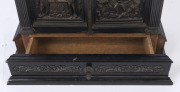 An antique Italian miniature cabinet in the Renaissance style, timber and metal, early to mid 19th century, 62cm high, 34cm wide, 14cm deep - 5