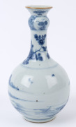 A Chinese blue and white porcelain transitional period bottle vase, Qing Dynasty, 18th century, ​24cm high - 6