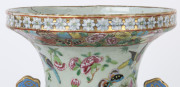 A large and impressive Chinese Canton porcelain vase decorated with butterflies, birds, bats, kui dragon panels and the eight treasures, on celadon ground, Qing Dynasty circa 1870, A/F, ​62.5cm high - 7