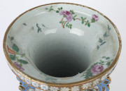 A large and impressive Chinese Canton porcelain vase decorated with butterflies, birds, bats, kui dragon panels and the eight treasures, on celadon ground, Qing Dynasty circa 1870, A/F, ​62.5cm high - 14
