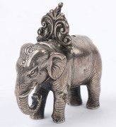 Three assorted Chinese bronze seals, Qing Dynasty; together with a silver Ganesh seal and a silver elephant statue, (5 items), the largest 6cm long - 11