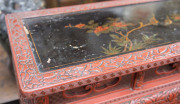 An antique Japanese red lacquered cabinet, profusely decorated on all sides. 18th century. 117cm high, 82cm wide, 34cm wide. PROVENANCE: Purchased from Spink & Son Ltd. London in 1927 for £200. formerly part of the Anderson Collection, England. - 3