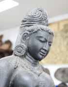 APSARA Indian carved black stone statue, East Bengal, circa 15th century. 77cm high. PROVENANCE: Collection of the late Barrie Heaven and Judith Heaven, South Australia. - 3