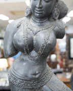 APSARA Indian carved black stone statue, East Bengal, circa 15th century. 77cm high. PROVENANCE: Collection of the late Barrie Heaven and Judith Heaven, South Australia. - 5