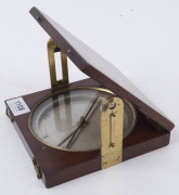 DOLLOND of London traveling sighting compass mounted in original mahogany case, early 19th century, the silvered dial 13cm diameter - 3