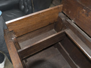 An English blanket box, interior fitted with original candle box, carved oak, circa 1760, 79cm high, 115cm wide, 58cm deep - 4