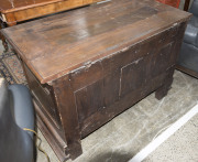 An English blanket box, interior fitted with original candle box, carved oak, circa 1760, 79cm high, 115cm wide, 58cm deep - 5