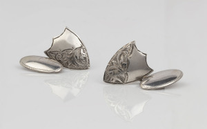 W.H. FLETCHER (Launceston, Tasmania), rare pair of Australian silver cufflinks, circa 1915. Fletcher operated at the Quadrant off St. John Street from 1912-1920.