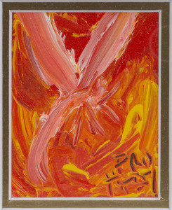 PRO HART (1928-2006), dragonfly, oil on board, signed lower right "Pro Hart", 12 x 9cm
