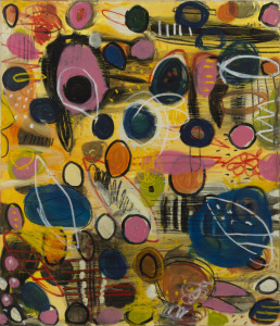 SUSAN GILL (b.1954), Bubbles in Yellow Sea, oil on canvas, signed, dated "S. Gill '10" lower right, titled verso, 130 x 150cm.