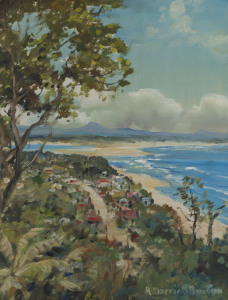 HARRY MARRIOTT BURTON (Britain, Australia, 1882-1979), Noosa Heads, Q. 1967, acrylic on board, signed "H. Marriott Burton" lower right, annotated verso. 44 x 35cm.