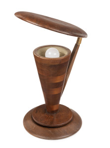 A rare Australian turned timber table lamp, early to mid 20th century, 32cm high
