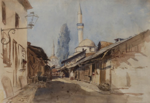 ARTHUR STREETON (attributed) (1867-1943), Cairo Street Scene, watercolour, 34 x 49cm