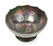 A kiwi bird carnival glass fruit bowl, circa 1920s, a superb and rare example, 13cm high, 22.5cm diameter - 2