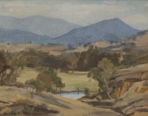 DOROTHY WHITEHEAD (1900-1995), Landscape at Alexandra, oil on board, signed lower left "Dorothy Whitehead", ​31 x 38cm
