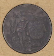 EDUCATION DEPARTMENT VICTORIA: Swimming and Life Saving Medallion by Stokes (Melbourne) in silver plated copper, awarded to "Edward Guy 1930-31" (engraved on rim), weight 70 grams - 2