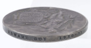 EDUCATION DEPARTMENT VICTORIA: Swimming and Life Saving Medallion by Stokes (Melbourne) in silver plated copper, awarded to "Edward Guy 1930-31" (engraved on rim), weight 70 grams - 3