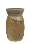 MERRIC BOYD brown and green glazed pottery mantel vase, incised "Boyd, 1923", 23cm high, 13.5cm diameter