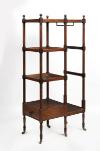 An Australian cedar gentleman's tidy, 20th century, with single drawer and brass castors, 168cm high, 79cm wide, 45cm deep