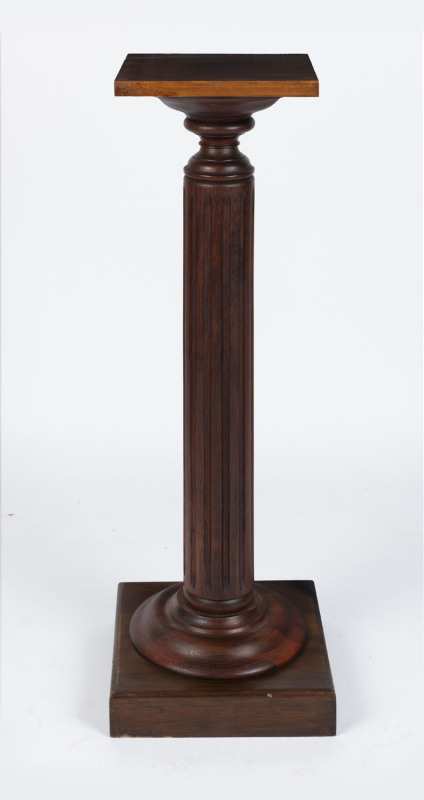 An Australian fluted blackwood pedestal, late 19th century, ​96cm high, 31cm wide, 31cm deep