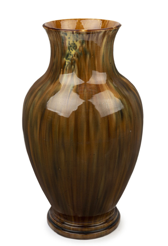 BENNETT'S POTTERY mantel vase with mottled glaze, an impressive 42.5cm high