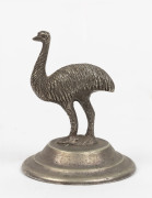 An antique silver plated emu statue, circa 1900, ​6cm high