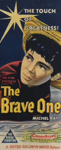 AUSTRALIAN RELEASE MOVIE POSTER: The Brave One, lithographic day-bill, circa 1960, framed & glazed 94 x 51cm overall