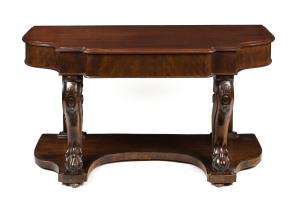 An Australian cedar hall table with single drawer, Melbourne origin, circa 1885, 73cm high, 137cm wide, 59cm deep