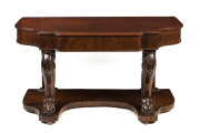 An Australian cedar hall table with single drawer, Melbourne origin, circa 1885, ​73cm high, 137cm wide, 59cm deep