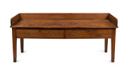 An antique scullery table with two drawers and gallery top, Baltic pine, South Australian origin, 19th century,