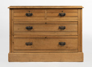 An antique chest of four drawers, Baltic pine, circa 1905, 78cm high, 105cm wide, 49cm deep