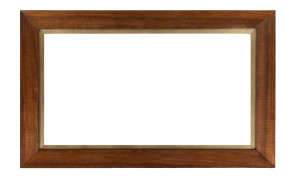 A fiddleback blackwood picture frame with gilt slip, 20th century, 91 x 147cm, internal 65.5 x 121.5cm