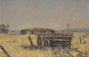 WILLIAM (Bill) AMBAGTSHEER (b.1944) The Wagon near Hawker S.A., oil on board, ​signed, dated '82 and titled lower right 60 x 90cm.