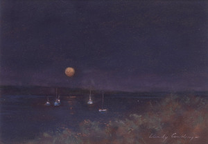 WENDY COURTNEY, Full Moon, Dark Sea, pastel, signed lower right,
