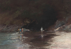 WENDY COURTNEY, In the shallows, pastel, signed lower right, 21 x 29cm.