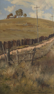 DOUGLAS SEALY (b.1937), The Old Fence, oil on board, signed lower right,