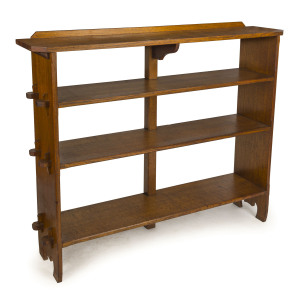 An Australian Arts & Crafts hardwood bookcase, early 20th century, 114cm high, 137cm wide, 31cm deep