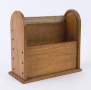 An unusual tambour top box, Queensland maple with iron hardware, early 20th century, ​24cm high, 26cm wide, 12cm deep - 2